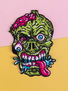 1pc 70s Mushroom Floral Embroidered Patch, Colorful Plant DIY Garment Accessory, Sewing Iron-On Embroidery Applique Sticker For Clothes, Shoes, Bags Summer, School