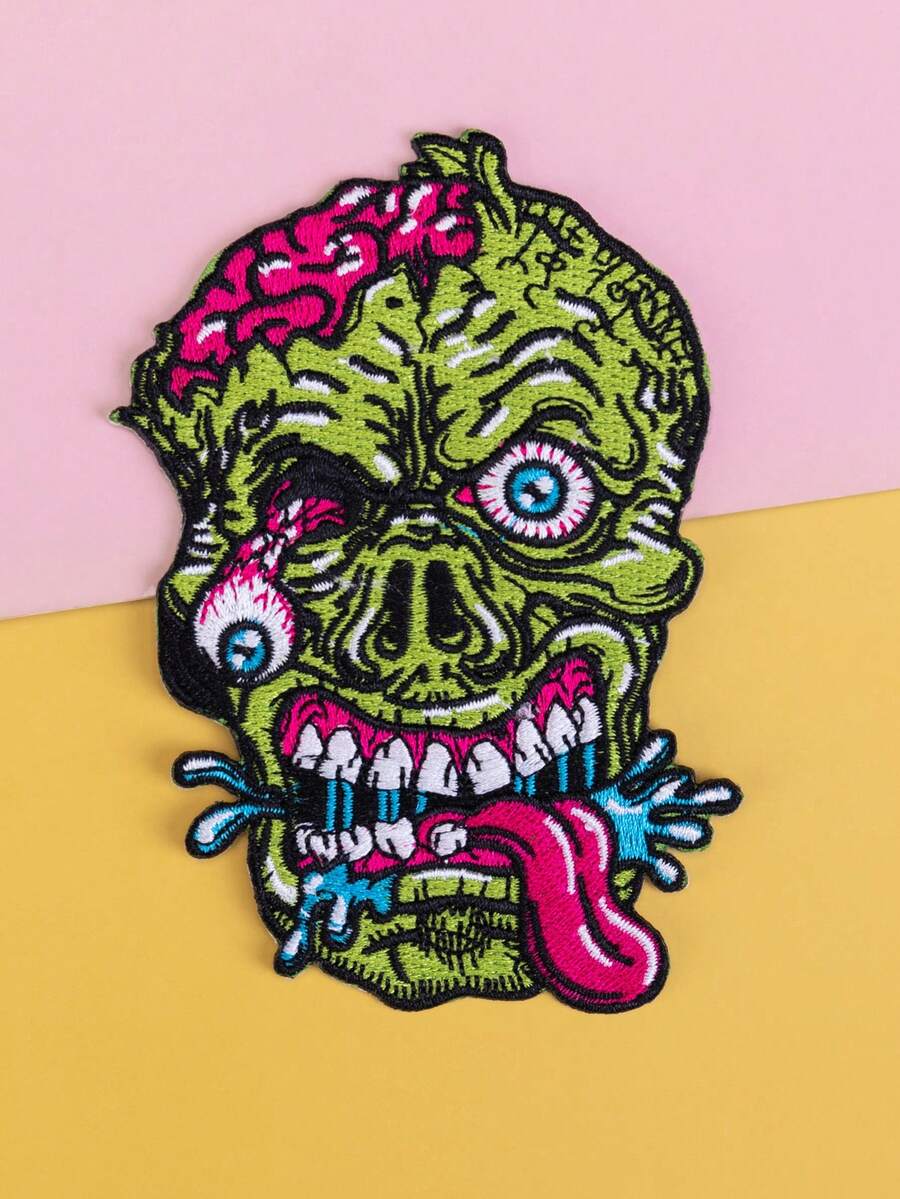 1pc 70s Mushroom Floral Embroidered Patch, Colorful Plant DIY Garment Accessory, Sewing Iron-On Embroidery Applique Sticker For Clothes, Shoes, Bags Summer, School