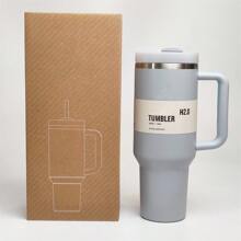 Compatible With Stanley Cup 40 Oz, 1 Piece, 40 Oz Stan Cup, 40oz With Handle, 40 Ounce Stainless Steel Insulated Water Bottle With Handle, 1200ml Wide Mouth Water Tumbler Iced Coffee Mug, Double-Walled Vacuum Insulation, Keeps Drinks Hot/Cold For Hours, Perfect For Outdoor, Gym, Travel,Hiking, Camping, Sports,Work, School, And Outdoor Adventures