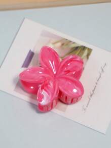 Set de 3 pinzas para el cabello de mujer de 8cm/3.15pulg con flores en degradado de rosa y verde, de plástico ligero, de moda, elegantes, de unicolor, adecuadas para uso diario, casual, fiesta, oficina, vacaciones, para recogerse el cabello, lavarse la cara, maquillarse, accesorio de vestimenta