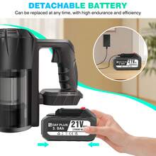 Lucn Household 15000Pa Cordless Vacuum Cleaner Wireless Stick Duster Upright Floor Cleaner, 2-Gear Power Dust Catcher With Powerful Brushless Motor, 3-In-1 Brush Head, HEPA Filter And LED Lights, One-Click Switch Dust Cup; Grey, With 1 OR 2 Battery Options - 英規插(220-240V) - 查看 9