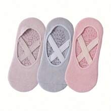 5 Pairs Of Women's Yoga Socks, Silicone Anti-Slip Dance Sports Socks, Indoor Pilates Floor Fitness Socks