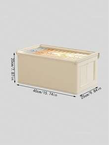 1pc Oxford Cloth Transparent Window Lidded Clothes Storage Box, Fabric Organizer Box, Large Size For Home, Balcony - Multicolor - View 6