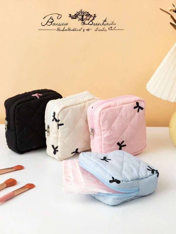 1 peça nova bolsa de armazenamento de absorvente higiênico feminino com estampa de borboleta adorável e moderna, bolsa para coleção de absorventes menstruais para meninas, mini bolsa organizadora de cosméticos portátil de desenho animado, bolsa de armazenamento de artigos de higiene multifuncional, porta-moedas, adequada para armazenar moedas, chaves, maquiagem, batom, lenços de papel e outros itens pequenos, aplicável para mulheres, viagem de negócios, viagem, férias, volta às aulas para estudantes (a posição do padrão impresso é aleatória)