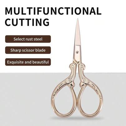 1 chiếc kéo cắt tỉa chính xác bằng thép không gỉ mạ vàng, đầu thẳng, đa năng kiểu cổ điển, thích hợp cho lông mặt, lông mày, lông mi, ria mép, lông mũi - Hoàn hảo cho gia đình, du lịch và sử dụng ngoài trời, trang điểm, giá rẻ, trang trí phòng, bàn trang điểm, du lịch, phòng ngủ, phụ kiện trang điểm, giá rẻ, quà tặng Giáng sinh, dụng cụ trang điểm, đồ rẻ tiền, quà tặng, quà tặng cho phụ nữ, quà Giáng sinh, quà tặng khuyến mãi, du lịch, đồ rẻ tiền, vật dụng cần thiết khi đi du lịch