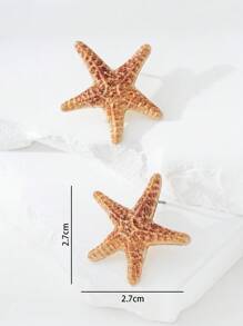 1 Pair Minimalist Starfish Design Earrings, Versatile Beach Holiday Jewelry Accessories For Women