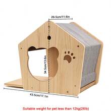 1pc Cat Wall Mansion, Sturdy Cat Wall Frame And Perch, Cat Wall Furniture For Playing, Climbing And Resting, Wooden Cat House, Max Load 12kg (26lb)