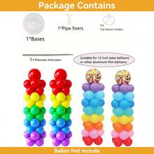 1/2/4 Set Balloon Column Stand Kit ,81 Inch Height Adjustable Splicing Metal Balloon Stand Tower Pillar With Base,Reusable Balloon Arch Stand Holder Kits For Floor,Birthday,Wedding,Party Decoration