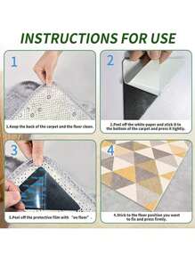 4pcs/8pcsRug Pad Gripper, Double Sided Non-Slip Rug Pads Rug Tape Stickers Washable Area Rug Pad Carpet Tape Corner Side Gripper For Hardwood Floors And Tile