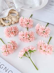 1PC/5PCS Artificial Flowers Mini Artificial Carnation ROSES Fake Plants For Spring Autumn Decorations Valentine's Day Bride Bouquet Wedding Vase For Home Dining Room Bedroom Decorations, Mother's Day, Father's Day,Festival Birthday Party Accessories, Outdoor Garden Decorations