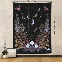 1pc Mysterious Tarot Card Tapestry, Starry Sky Moth Spider Web Fantasy Floral Wall Hanging, Home Decor For Living Room, Bedroom, Academy Aesthetics Art Wall Decor - Multicolor - View 14