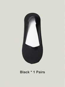 1/4/8 Pairs Women's Big Size Available Soft Nylon Solid Bottom Low Cup Invisible No Show Socks With Non-Slip Gel Heel, Suitable For Daily Use