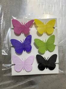 3D Magnetic Reusable Drink Markers, Silicone Butterfly Wine Glass Charms, Large Butterfly Identifiers, Ring Butterfly Markers, Reusable Cocktail Party Beverage Identifiers, Suitable For Wedding, Birthday Party, Bar Gathering, Drink Accessories, Fun Party Decor, Wedding Supplies, Entertaining Tabletop Decoration, Durable Party Favors