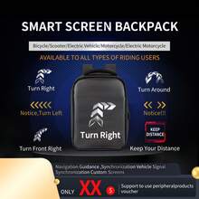LED Backpack With Programmable Screen, 16-Inch Laptop Bag With USB Charging, Blind Spot Notification, Customizable Motorcycle Backpack For Men & Women, Ideal For Motorcycling, Cycling, And Camping - 黑色 - 查看 2