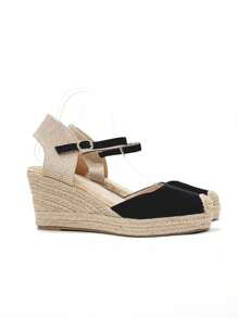 Sandales compensées hautes en espadrille pour femme, sandales compensées en espadrille pour l'été, sandales compensées hautes, espadrilles classiques, sandales pour femme