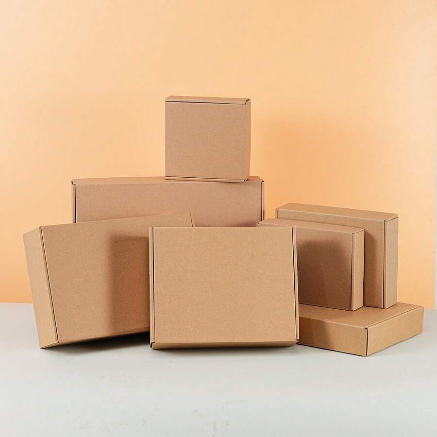 10 个白色纸盒，多种尺寸可选，3 层瓦楞纸运输箱，用于产品包装和邮寄，适合小型企业和个人使用 - 白色 - 查看 1