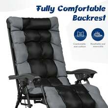 PERRTWDLF Deckchairs Deckchairs Garden Loungers Sun Loungers Adjustable Sun Loungers Terrace, Garden, Beach, Pool Loungers - 黑灰色兩件 - 查看 2