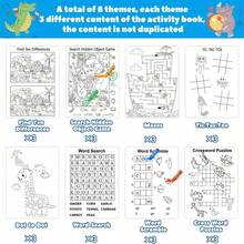 1/6/12/24入兒童迷你活動書，4-8歲及8-12歲派對小禮物，包含迷宮、連線圖、單字搜尋、字母拼圖及其他趣味挑戰，適合禮物袋填充、教室活動、開學季及學校用品 - 彩色 - 查看 5