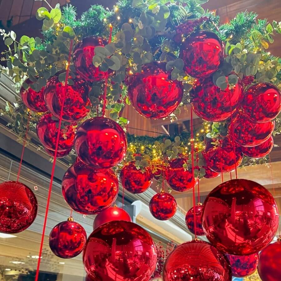 6 个 22 英寸金属红色 4D 铝箔气球，适用于婚礼、订婚、生日、单身派对装饰、节日、开幕、毕业季气球装饰 - 紅色 - 查看 1