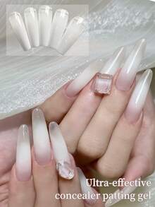 6ml New Popular White Patting Glue,White Gel Nail Polish, UV LED Soaking Nail Polish, Suitable For Home DIY And Nail Salon For Spring And Summer - White - View 3