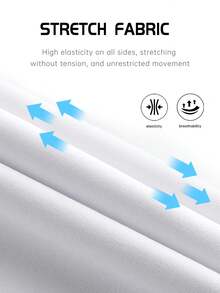 Men's Compression Pants, Fitness Workout Joggers Leggings, Cropped Tights For Running, Gym, Hiking, Exercises - White - View 6