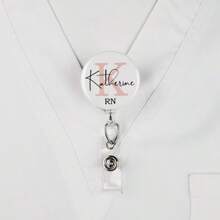 Spersonalizowany bębenek na identyfikatory, niestandardowy pielęgniarski zwijany uchwyt na identyfikatory, karabińczyk na identyfikator pielęgniarki, smycz na identyfikator, prezent dla personelu pielęgniarskiego, stetoskop