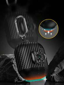 1 件碳纤维骷髅设计蓝牙耳机保护套带开关锁，兼容 Apple 1/2/3/4/Pro/Pro2 和 Galaxy Buds3/3Pro（不含耳机） - 純色 - 查看 4