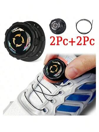 1 Pair Stylish Printed No-Tie Elastic Quick Lacing Shoes For Kids & Adults, Women Sports/Basketball, Men Sports/Basketball, Outdoor