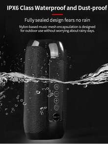 T&G Wireless Outdoor Waterproof Portable Subwoofer Loudspeaker Music Speaker Box TG117 For Cycling, Shock-Proof, Outdoor Loudspeaker, Waterproof, Support TF Card, FM Radio, Multi-Functional - Black - View 5