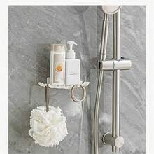 1/2 件壁挂式格子皂盒 - 方形，无需钻孔，多功能浴室和淋浴收纳盒，带排水功能，塑料材质，现代简约风格，适用于时尚浴室，皂液器，时尚浴室装饰，灰度设计，浴室收纳，返校季 - 彩色 - 查看 6