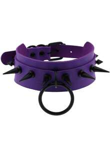 1 chiếc vòng cổ choker đính đinh tán màu đen gợi cảm, vòng cổ bằng da PU có thể điều chỉnh, quà tặng cho phụ nữ vào ngày lễ tình nhân, giáng sinh, trang phục hàng ngày, tiệc tùng - Nhiều màu - Xem 4