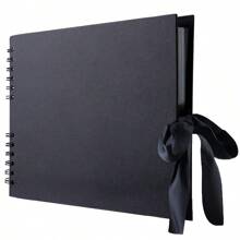 1pc 60 Pages (30 Sheets) Scrapbook Album, Kraft Paper Scrapbook For Wedding Guest Book And Anniversary, Family DIY Scrapbooking - For Craft Paper DIY, Christmas Gift (Black/White) (Small Size)