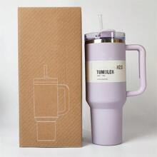Compatible With Stanley Cup 40 Oz, 1 Piece, 40 Oz Stan Cup, 40oz With Handle, 40 Ounce Stainless Steel Insulated Water Bottle With Handle, 1200ml Wide Mouth Water Tumbler Iced Coffee Mug, Double-Walled Vacuum Insulation, Keeps Drinks Hot/Cold For Hours, Perfect For Outdoor, Gym, Travel,Hiking, Camping, Sports,Work, School, And Outdoor Adventures