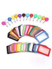 10/5/3/2/1 pièce Set Porte-carte de bus vertical minimaliste portable, fournitures de bureau, carte de repas étudiant, carte d'identité professionnelle, portefeuille compact en PU, convient aux étudiantes, enseignantes, amies, cadeau de la Saint-Valentin, mini porte-cartes - Multicolore - Voir 11