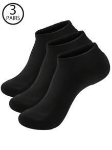 3 Pairs/Pack Premium Ankle Socks With Extra Cushioning - Breathable & Comfortable Polyester Blend, Ideal For Running, Hiking & All Sports, Machine Washable, White, All-Season Wear