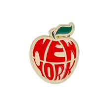 Emaille Brosche mit NY Big Apple Motiv, Apfel Mode Dekorative Broschen Ornamente Revers Tasche Abzeichen Schmuck Geschenke 2025 Neuer Stil Pin für Kleidung Taschenverschönerung Schule
