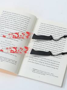 1個/2個透明書籤附流蘇，血染壓克力材質，經典恐怖惡搞道具，適用於辦公室與派對裝飾 - 彩色 - 查看 5