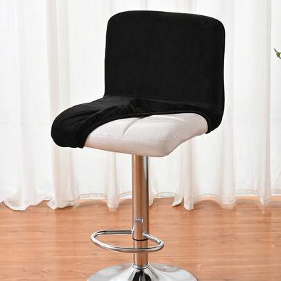 1 cái/4 cái/6 cái Vỏ bọc ghế tựa lưng thấp bằng vải nhung lông cáo bạc đen, Vỏ đệm lưng thấp co giãn toàn bộ màu trơn, Vỏ bọc ghế tựa lưng thấp mềm mại, chống bẩn thân thiện với da, Thích hợp cho quầy bar, Màu lạc đà, Xám nhạt, Xám đậm, Trang trí mùa thu, Trang trí phòng, Trở lại trường, Đồ dùng học tập