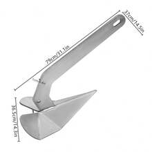 HOHOBLA 316 Stainless Steel Boat Anchor, 35LBS Delta Style Boat Anchor, Silver Wing Style Triangle Anchor, Heavy Duty Marine Grade Triangle Anchor For Pontoon, Fishing Boats, Sport Boats, Sailboats - Silver - View 2