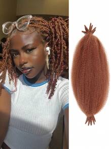 1 Packung 18 Zoll Afro Kinky Marley Flechthaar, schwarz, blond, hellbraun, schwarz, braun, rostbraun Marley Haar Häkel-Zöpfe, synthetische lockige Twist Marley Haare, lange fedrige Afro-Twist Haarverlängerungen, für den täglichen Gebrauch und Weihnachtspartys (8 Strähnen/Packung)
