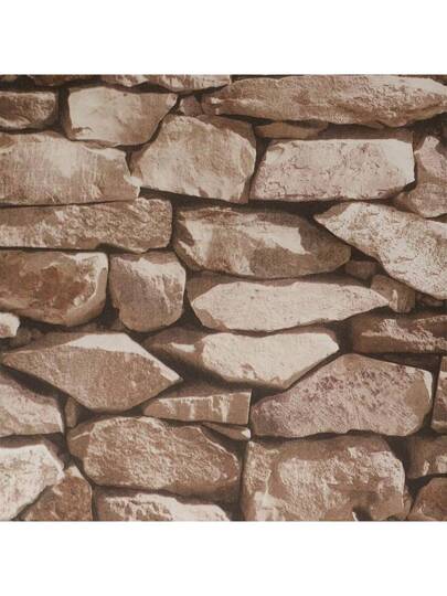 3D Stone Brick Effect Wallpaper, Bruin Textured Faux Rustic Wallpaper Bedroom, Living Room, Dining Cafe, Fireplace Room Home Wand Bathroom Art Kitchen Paper Stickers Ho Bedroom ation Stuff Wallpapers view 3