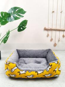 1pc Plush Rectangular All-Season Anti-Slip Pet Bed Mat, Thick Thermal Lining For Small/Medium Dogs, Cats, Rabbits And Other Animals, Comfort Indoor Pet Sofa, Great For Mother's Day Gift