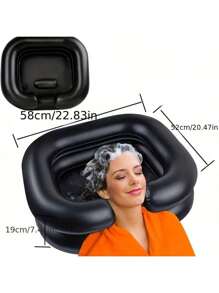 Inflatable PVC Drain Tube Hair Washing Basin Portable Foldable Adult Shampoo Bowl Suitable Home Sink Bathroom Decor Summer Bathroom Accessories Back To School