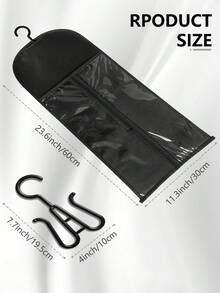 Hair Extension Holder Wig Storage For Multiple Wigs Holder Wig Bags Storage With Hanger Hair Extension Storage Wig Hanger For Multiple Wigs Hair Extensions, Wigs & Accessories - Black - View 3