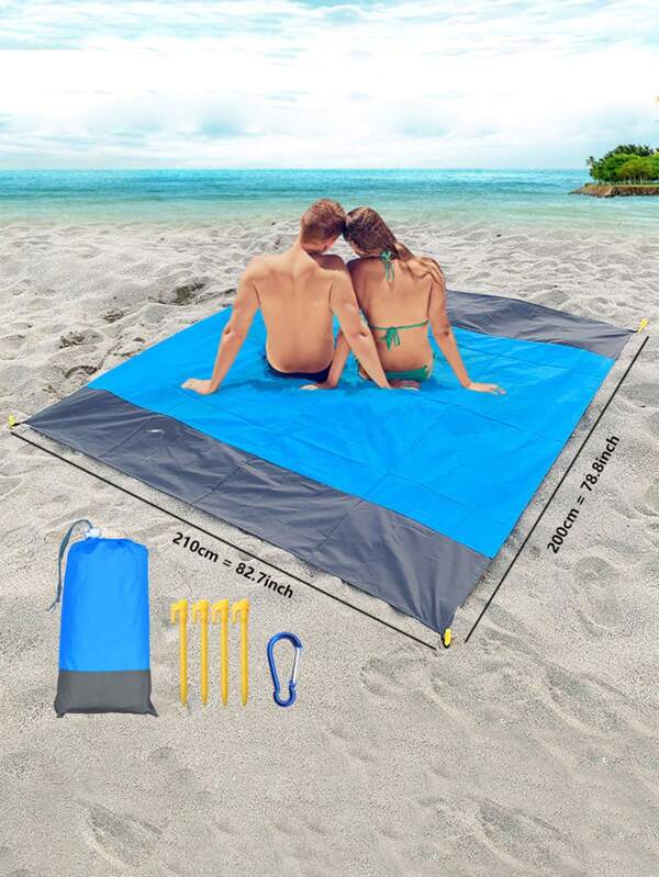 1pc Waterproof Ripstop Picnic Blanket, Suitable For 5-8 Adults - Portable, Lightweight, With Nautical Decal, Perfect For Summer Camping And Hiking