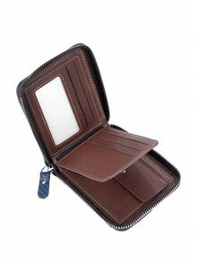 New Fashion Men's Carbon Fiber Short Wallet Large Capacity Personalized Coin Purse With Multi-Card Slots & Bill Compartment For Men Wallet Mini Wallet Purse Wallet Men Wallet Leather Small Wallet Wallet - Blue - View 7