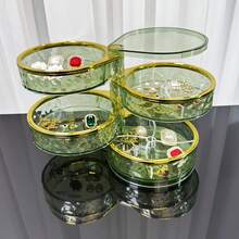 1pc 4-Layer Rotary Jewelry Storage Box, Organizer For Rings, Earrings, Necklaces, Multi-Layer Jewelry Display Stand Summer For Women Storage Organizer Gift Wedding - Multicolor - View 2