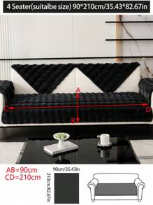 1pc All Season Thickened Sofa Cushion Cover, Non-Slip Sofa Slipcover, Dust-Proof And Dirt-Resistant, Machine Washable, Non-Shedding And Fade-Resistant, Plush Black Home Decor Pet-Friendly Protective Cover, Suitable For Bedroom, Office, Living Room, L-Shaped Sofa And 1/2/3/4 Seat Sofa