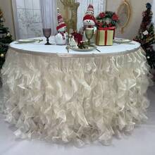 Váy phủ bàn voan mỏng màu be thanh lịch dài 1,8m - Họa tiết, chất liệu 100% polyester, thích hợp cho đám cưới, tiệc cô dâu và tiệc sinh nhật - Phù hợp với bàn hình chữ nhật và bàn tròn, trang trí tiệc cưới. - Rượu sâm banh - Xem 3