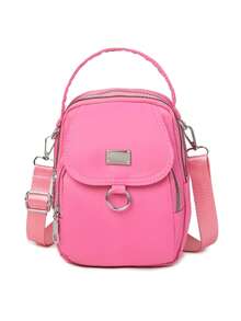 Casual Shoulder Bag With Zipper&Adjustable Straps For Women Men Storage Pockets Mini Purse Handbag,School College Messenger Bag For Daily, Work, Shopping, Workout, Beach, Travel Tote Bag - Multicolor - View 18